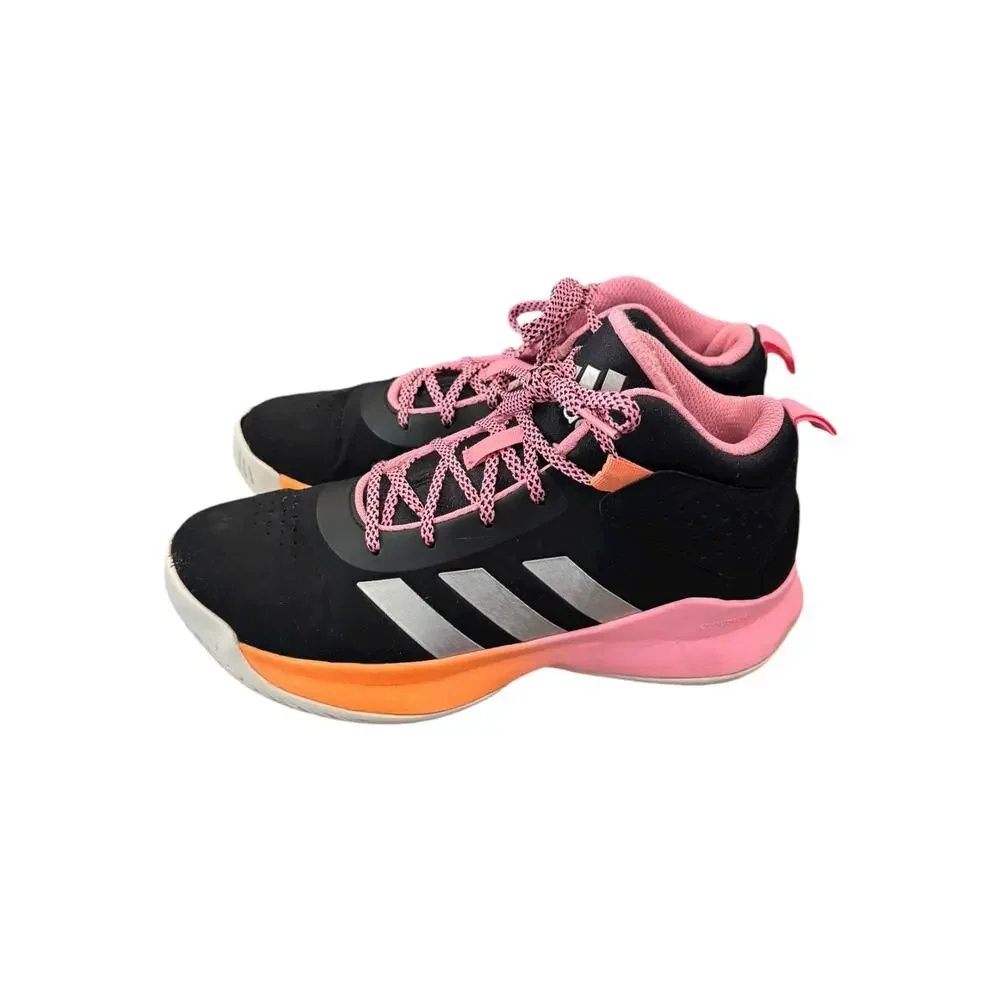 adidas Cross Em Up 5 K Wide Basketball Shoes Girls 6 Black Pink GX4793